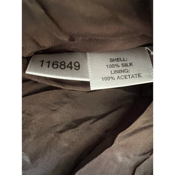 Ann Taylor Loft Dress - Brown & Pink Silk Floral Sleeveless Fit & Flare - 0 - Picture 6 of 7